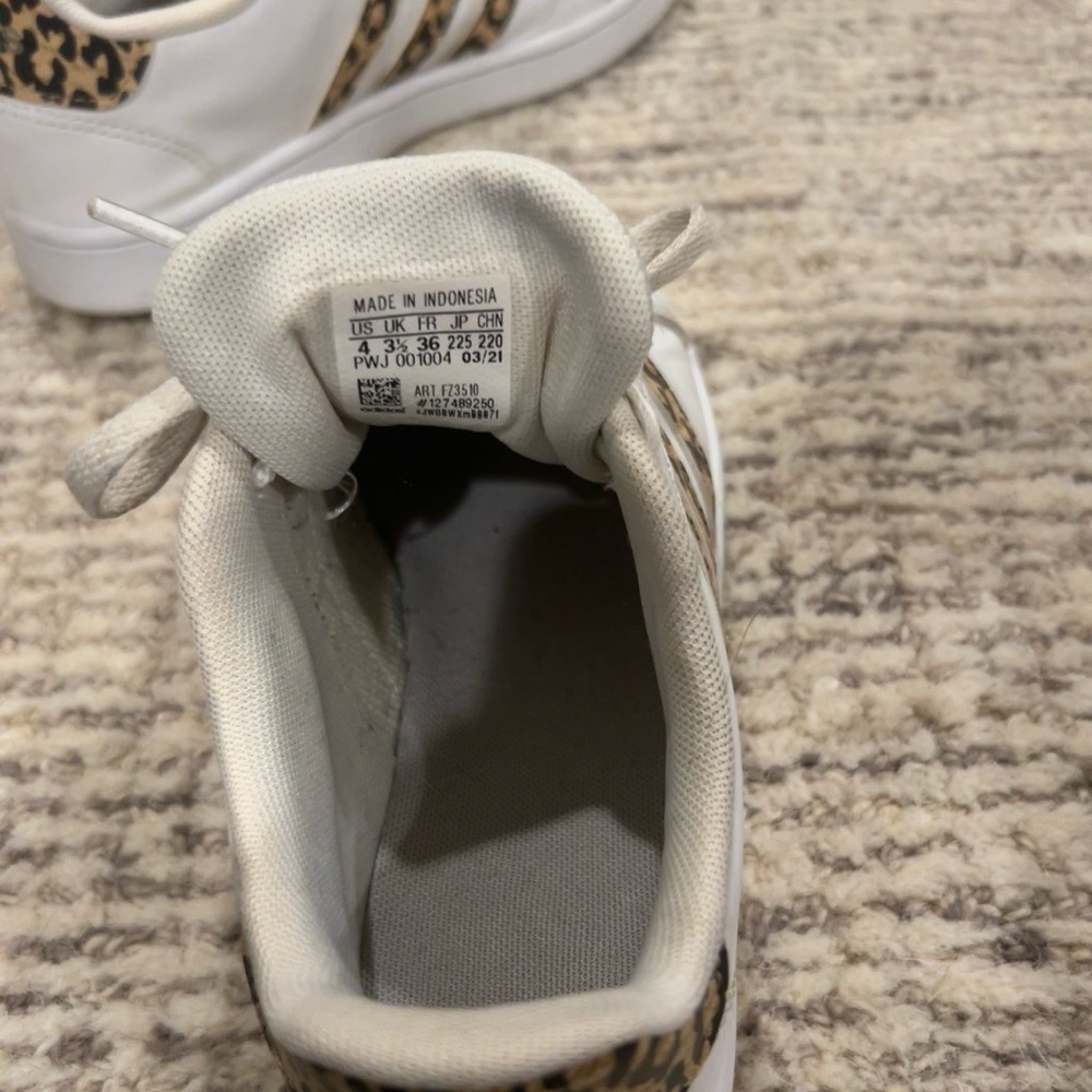 Adidas White Sneakers with Leopard Stripes - Picture 3 of 5